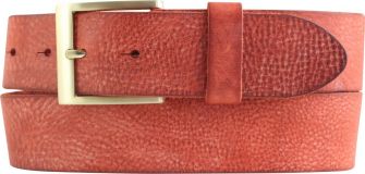 Herrengürtel aus weichem Vollrindleder mit goldener Gürtelschließe 4,0 cm Rot