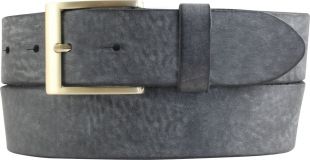 Herrengürtel aus weichem Vollrindleder mit goldener Gürtelschließe 4,0 cm Schwarz