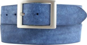 Gürtel aus weichem Vollrindleder mit Doppel-Schnalle 4,0 cm Blau