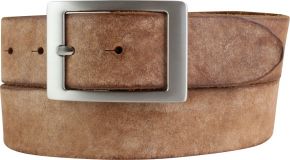 Gürtel aus weichem Vollrindleder mit Doppel-Schnalle 4,0 cm Cognac