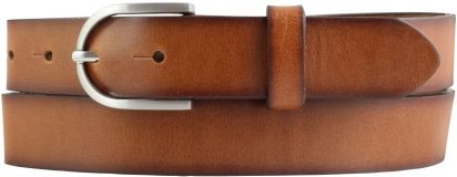Damen-Gürtel aus Vollrindleder mit geschwärzten Kanten 3,0 cm Cognac