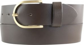 Dameng�rtel aus Spaltleder mit goldener G�rtelschlie�e 4,0 cm Braun