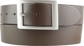 Gürtel aus Spaltleder mit Doppel-Schnalle 4,0 cm Braun