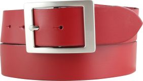 Gürtel aus Spaltleder mit Doppel-Schnalle 4,0 cm Rot