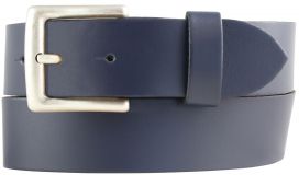 Gürtel aus Spaltleder mit altsilberner Gürtelschließe 4,0 cm Marine