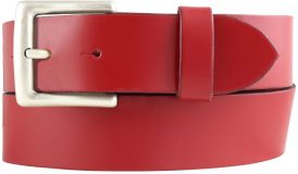 Gürtel aus Spaltleder mit altsilberner Gürtelschließe 4,0 cm Rot