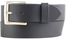 Gürtel aus Spaltleder mit altsilberner Gürtelschließe 4,0 cm Schwarz