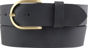 Damengürtel aus Vollbüffelleder 4,0 cm Schwarz