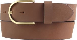 Damengürtel aus Vollbüffelleder 4,0 cm Mittelbraun