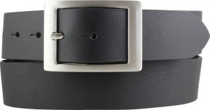 Gürtel aus Vollbüffelleder mit Doppel-Schnalle 4,0 cm Schwarz
