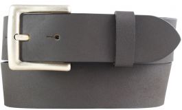 Gürtel aus Vollbüffelleder mit altsilberner Gürtelschließe 4,0 cm Braun