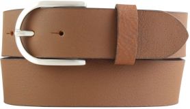 Damengürtel aus Vollbüffelleder 4,0 cm Mittelbraun
