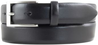 Gürtel aus glattem Leder 3,0 cm Schwarz