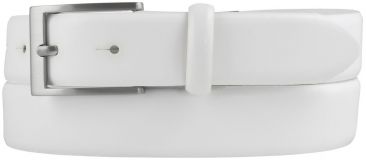 Gürtel aus glattem Leder 3,0 cm Weiß