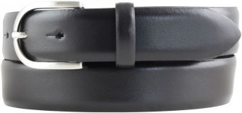 Damengürtel aus glattem Leder 3,0 cm Schwarz