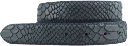 Gürtel mit Pythonprägung ohne Schließe 3,0 cm Marine
