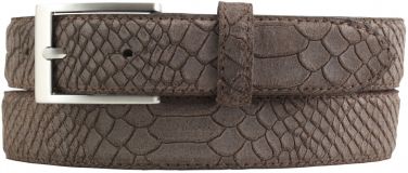 Gürtel mit Pythonprägung 3,0 cm Braun