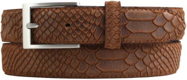 Gürtel mit Pythonprägung 3,0 cm Tabac