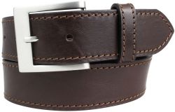 Jeansgürtel aus Vollrindleder mit Naht 4,0 cm Braun