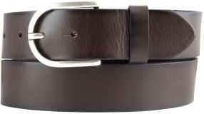 Damen-G�rtel aus Vollrindleder mit geschw�rzten Kanten 4,0 cm Braun