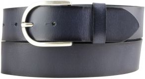 Damen-G�rtel aus Vollrindleder mit geschw�rzten Kanten 4,0 cm Marine