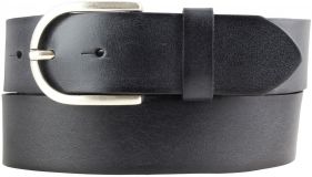 Damen-G�rtel aus Vollrindleder mit geschw�rzten Kanten 4,0 cm Schwarz
