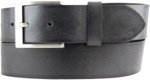 Herren-Gürtel aus Vollrindleder mit geschwärzten Kanten 4,0 cm Schwarz