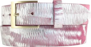 Gürtel mit Metall-Optik und goldener Gürtelschließe 4,0 cm Fuchsia