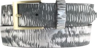 Gürtel mit Metall-Optik und goldener Gürtelschließe 4,0 cm Schwarz Metallik