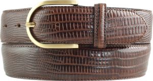 Damengürtel mit Echsenprägung und goldender Gürtelschließe 4,0 cm Braun