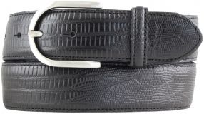Damengürtel mit Echsenprägung 4,0 cm Schwarz