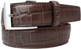 Gürtel mit Krokoprägung 3,5 cm Braun