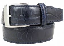 Gürtel mit Krokoprägung 3,5 cm Marine