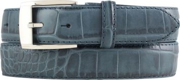 Gürtel mit Krokoprägung 3,5 cm Jeansblau