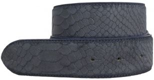 Gürtel mit Pythonprägung ohne Schließe 4,0 cm Marine