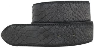 Gürtel mit Pythonprägung ohne Schließe 4,0 cm Schwarz