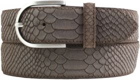 Dameng�rtel mit Pythonpr�gung 4,0 cm Braun