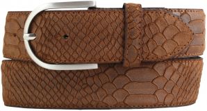 Dameng�rtel mit Pythonpr�gung 4,0 cm Tabac