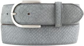 Dameng�rtel mit Pythonpr�gung 4,0 cm Dunkelgrau