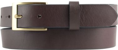 �berl�ngeng�rtel aus Vollrindleder mit goldener G�rtelschnalle 3,0 cm Braun