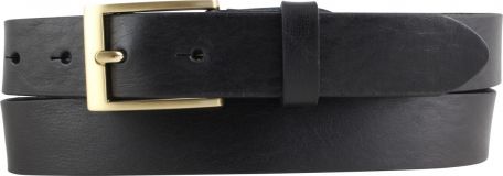 �berl�ngeng�rtel aus Vollrindleder mit goldener G�rtelschnalle 3,0 cm Schwarz