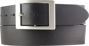 Überlängengürtel aus Vollrindleder mit Doppel-Schließe 4,0 cm Schwarz