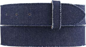 Gürtel aus Leder und Denim ohne Schließe 4,0 cm Marine