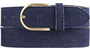 Damen-Gürtel im Jeans-Look mit Steppnaht 4,0 cm gold Marine