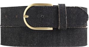 Damen-Gürtel im Jeans-Look mit Steppnaht 4,0 cm gold Schwarz