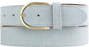 Damen-Gürtel im Jeans-Look mit Steppnaht 4,0 cm gold Jeansblau