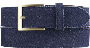 Herren-Gürtel im Jeans-Look mit Steppnaht gold 4,0 cm Marine