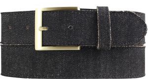 Herren-Gürtel im Jeans-Look mit Steppnaht gold 4,0 cm Schwarz