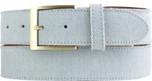 Herren-Gürtel im Jeans-Look mit Steppnaht gold 4,0 cm Jeansblau
