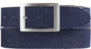 Herren-G�rtel im Jeans-Look mit Steppnaht und Doppelschlie�e 4,0 cm Marine